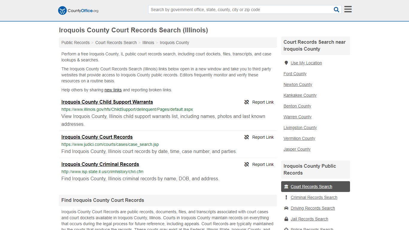 Court Records Search - Iroquois County, IL (Adoptions ...