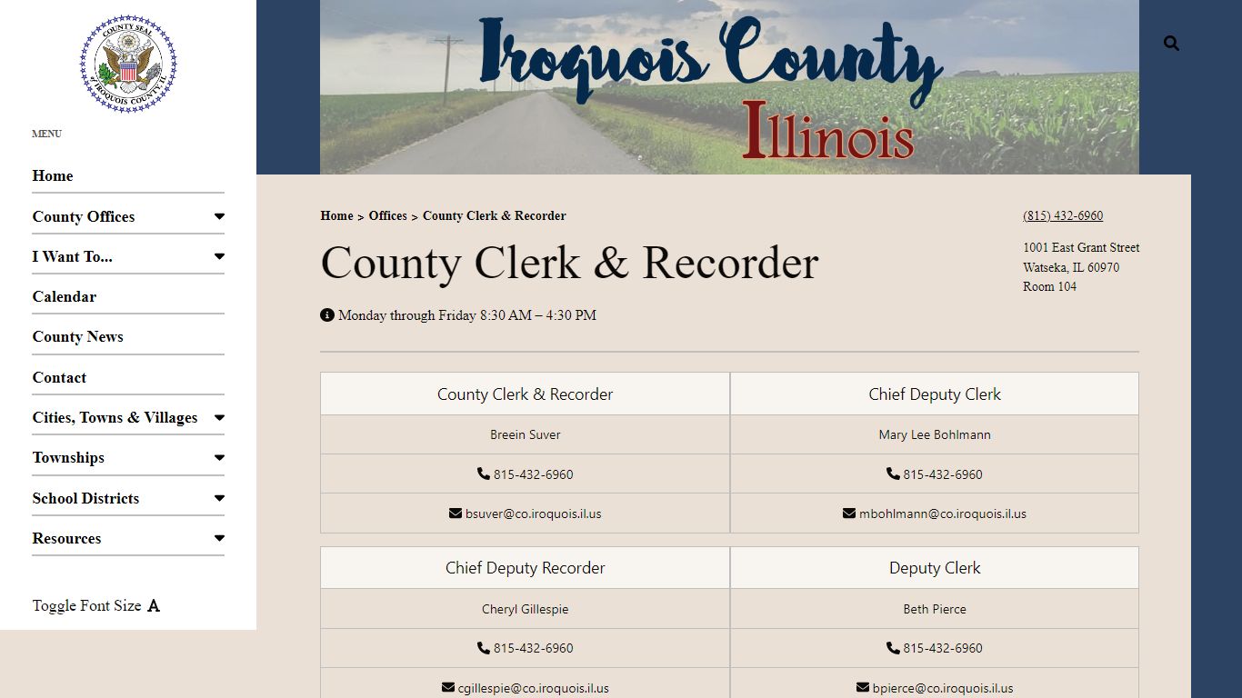 County Clerk & Recorder - Iroquois County